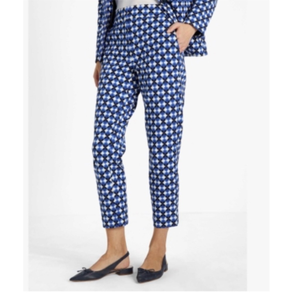Kate Spade Patio Tile Doris Pants Ankle Pants Blue White Black Size 0 Classic
